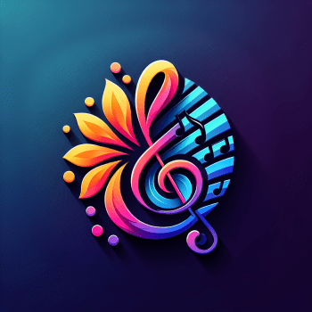 Logo for a site dedicated to music and words, capturing the essence of creativity and passion in a design that is vibrant and dynamic, reflecting a love for the world of music and storytelling.